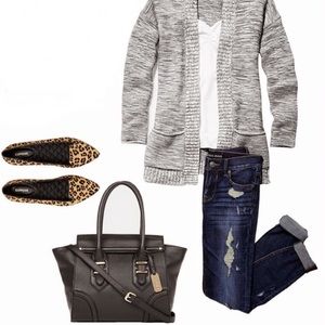 Express Genuine Leather Black Winged Satchel